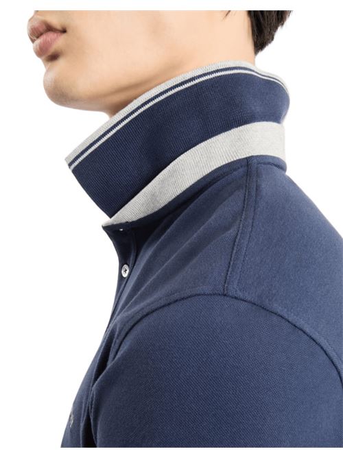 polo uomo cotone piquet stretch blu FAY | NPMB250144STDWU806